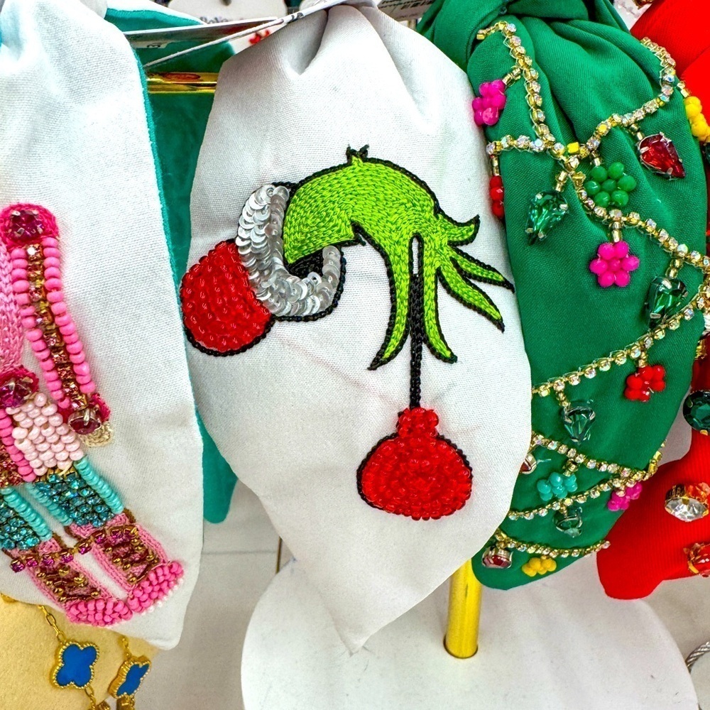 Handmade grinch themed headband